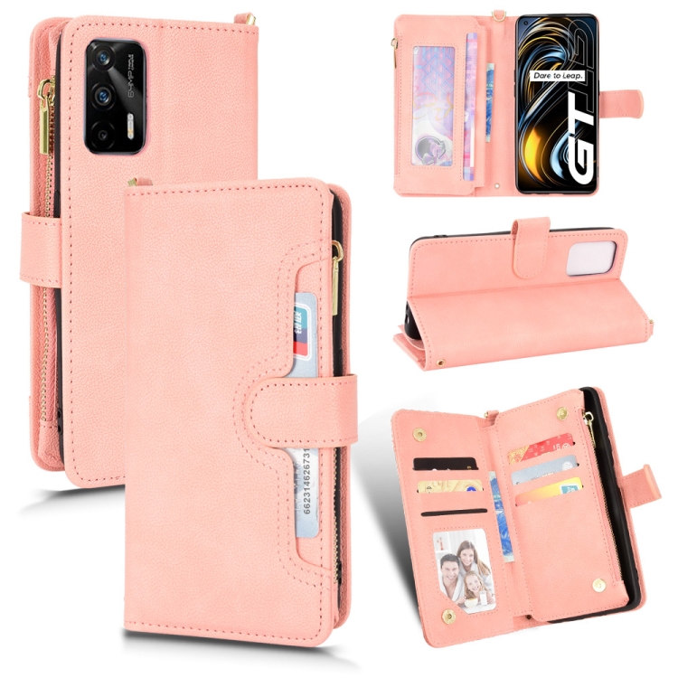 

For OPPO Realme GT 5G / Realme GT Neo 5G Litchi Texture Zipper Leather Phone Case(Pink)