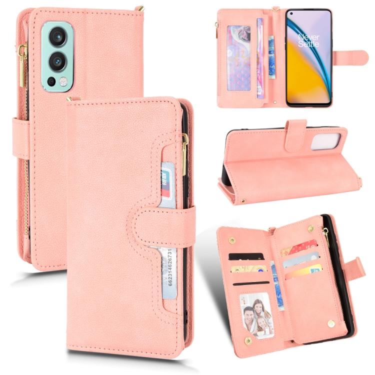 

For OnePlus Nord 2 5G Litchi Texture Zipper Leather Phone Case(Pink)