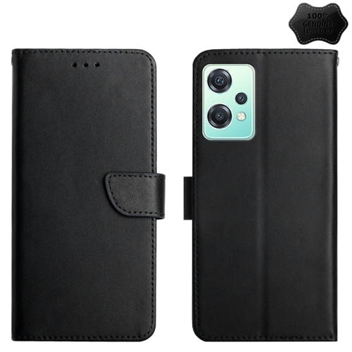 

For OnePlus Nord CE 2 Lite 5G Genuine Leather Fingerprint-proof Horizontal Flip Phone Case(Black)