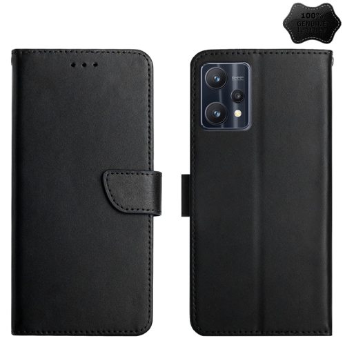 

For OPPO Realme 9 Pro+ Genuine Leather Fingerprint-proof Horizontal Flip Phone Case(Black)