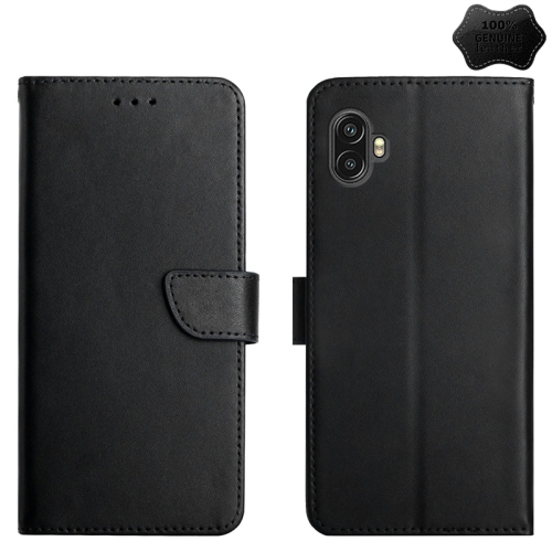 

For Samsung Galaxy Xcover Pro 2 Genuine Leather Fingerprint-proof Horizontal Flip Phone Case(Black)
