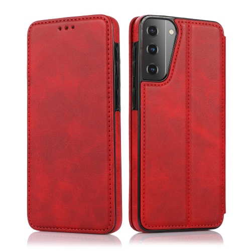 

For Samsung Galaxy S21 5G Knight Magnetic Suction Leather Phone Case(Red)
