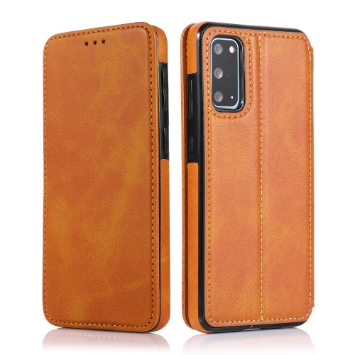 

For Samsung Galaxy S20+ Knight Magnetic Suction Leather Phone Case(Khaki)