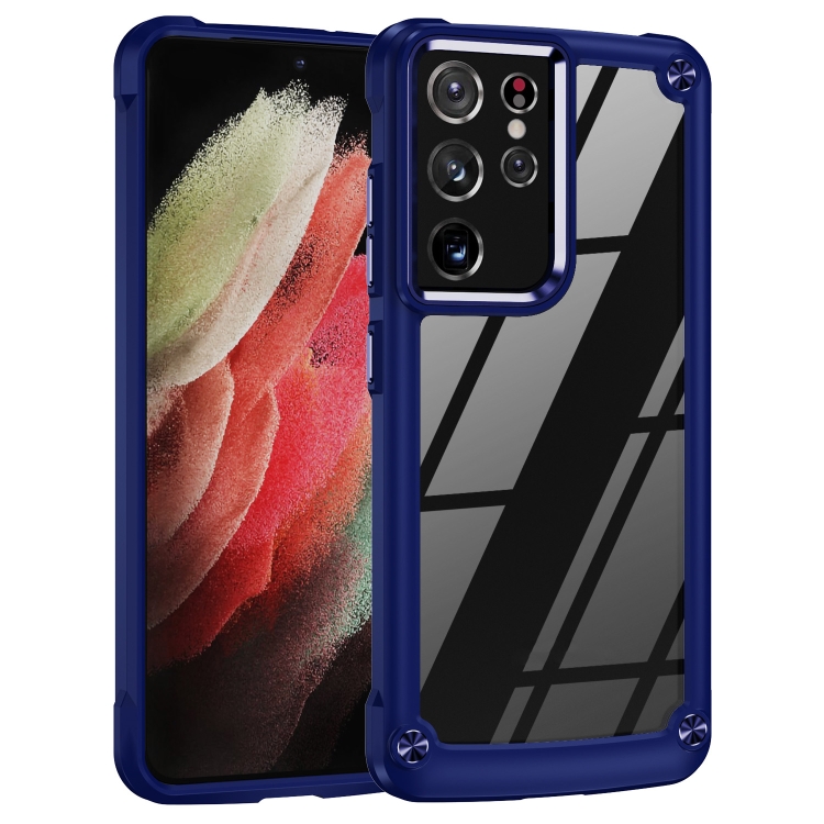 

For Samsung Galaxy S21 Ultra 5G TPU + PC Lens Protection Phone Case(Blue)