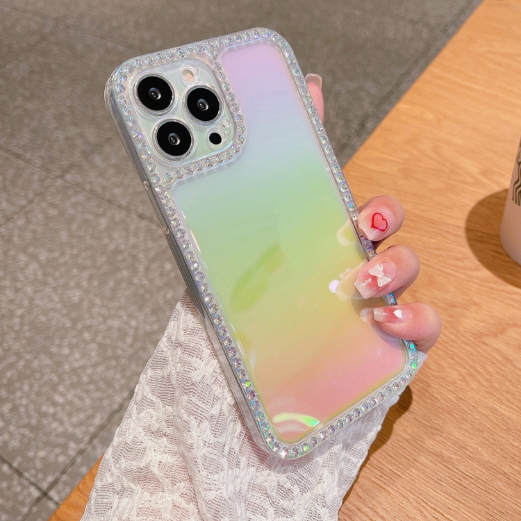 

Color Plated Crystal Diamond Phone Case For iPhone 13(Gradient Yellow)