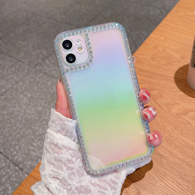 

Color Plated Crystal Diamond Phone Case For iPhone 12(Gradient Yellow)