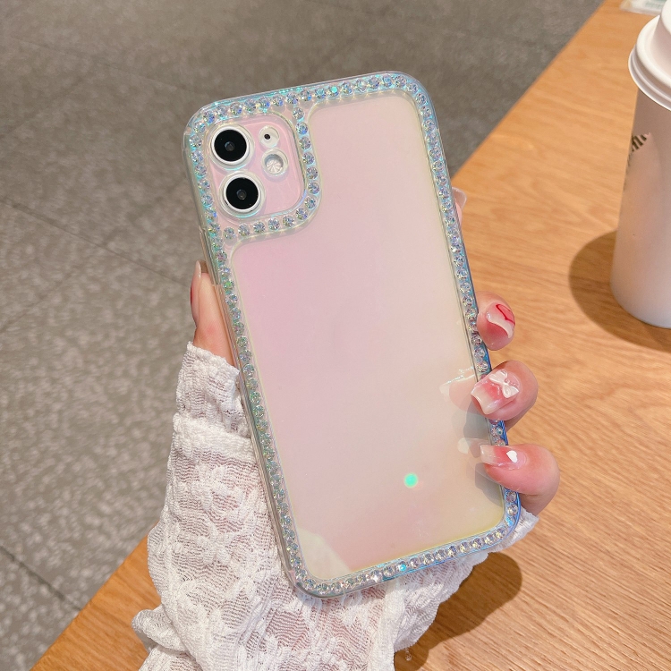 

Color Plated Crystal Diamond Phone Case For iPhone 12(Gradient Pink)