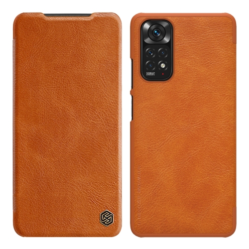 

For Xiaomi Redmi Note 11S NILLKIN QIN Series Crazy Horse Texture Leather Case(Brown)