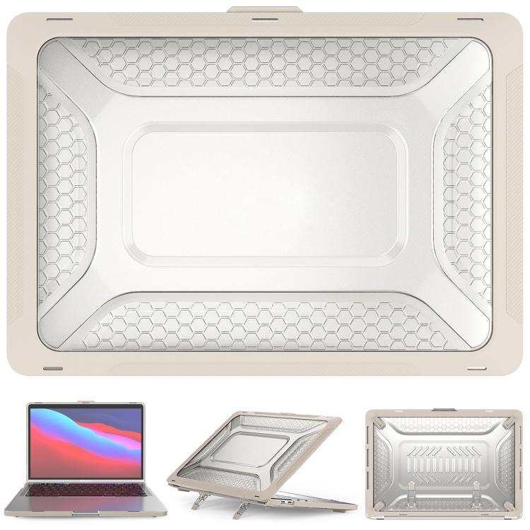 

TPU + PC Laptop Protective Case For MacBook Pro 13.3 inch 2020 / 2018(Apricot)