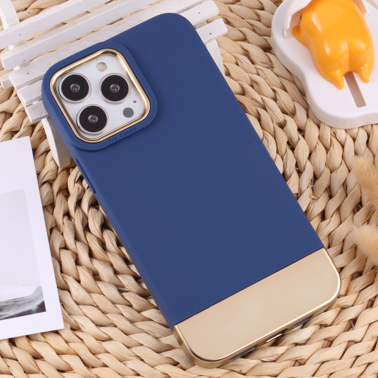 

For iPhone 12 Pro Max TPU + Electroplated PC Phone Case(Blue)