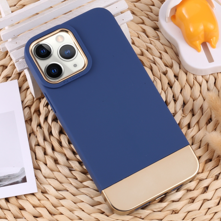 

For iPhone 11 Pro Max TPU + Electroplated PC Phone Case (Blue)