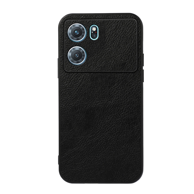 

For OPPO K10 5G Accurate Hole Two-color Litchi Texture PU Phone Case(Black)
