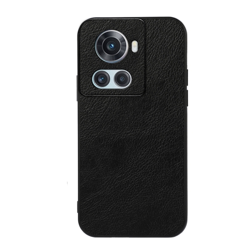 

For OnePlus Ace Accurate Hole Two-color Litchi Texture PU Phone Case(Black)