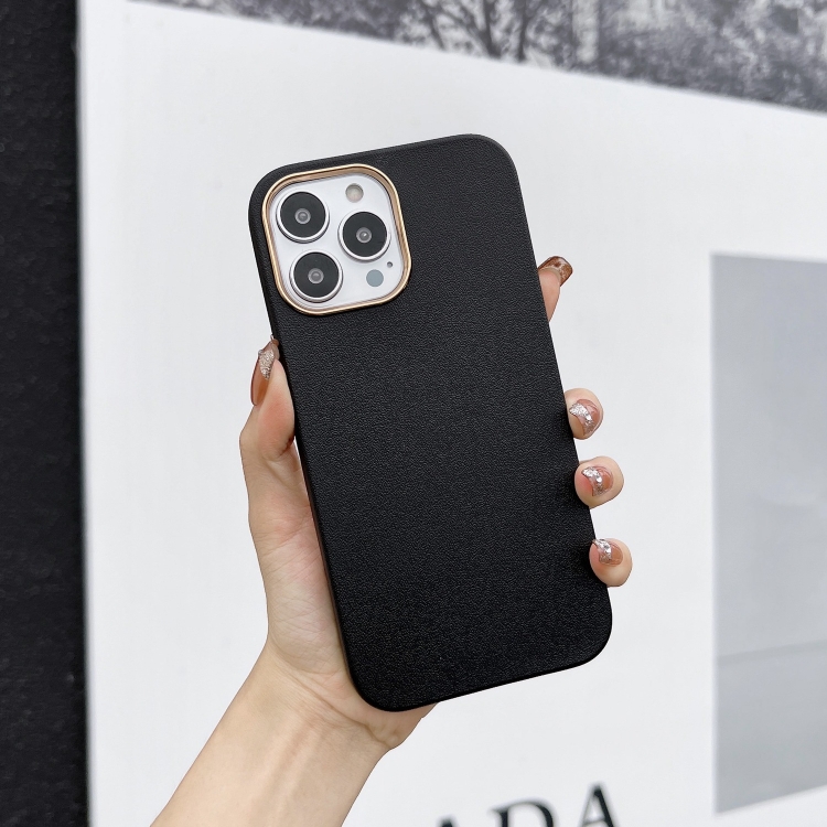 

Electroplated Leather Texture Phone Case For iPhone 11 Pro Max(Black)