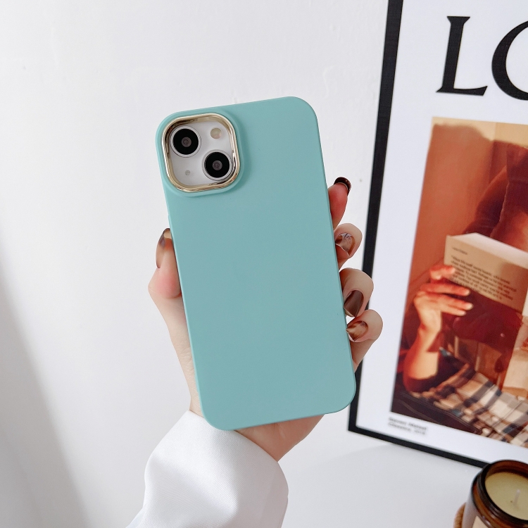 

For iPhone 13 Pro Liquid Silicone Electroplating + Flannel Phone Case (Lake Blue)