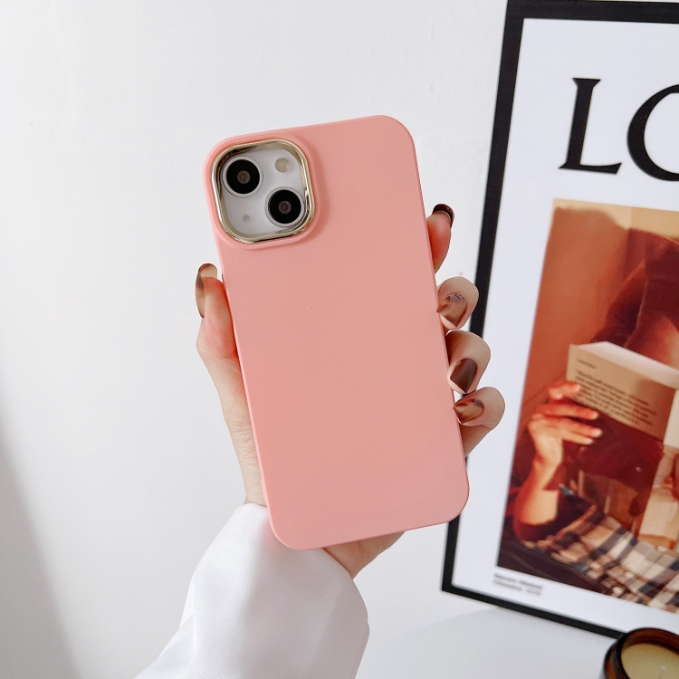 

For iPhone 11 Pro Max Liquid Silicone Electroplating + Flannel Phone Case (Pink)