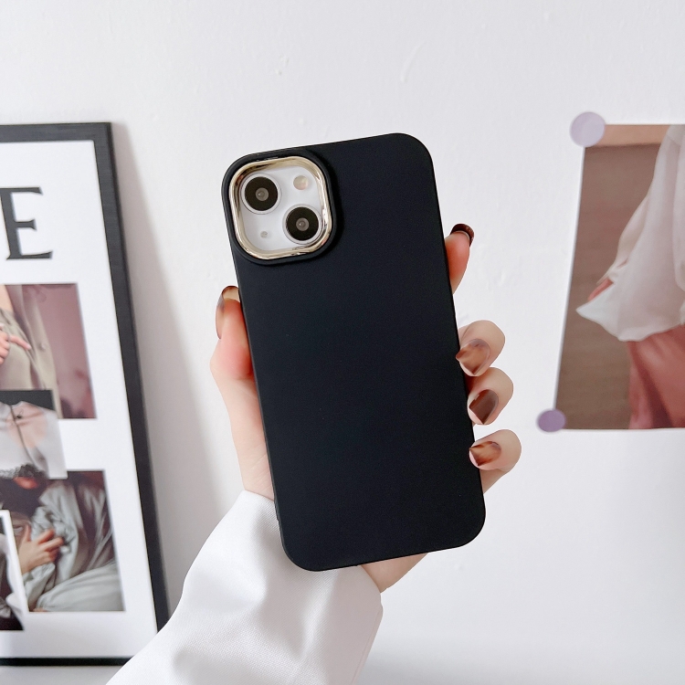 

For iPhone 11 Liquid Silicone Electroplating + Flannel Phone Case (Black)