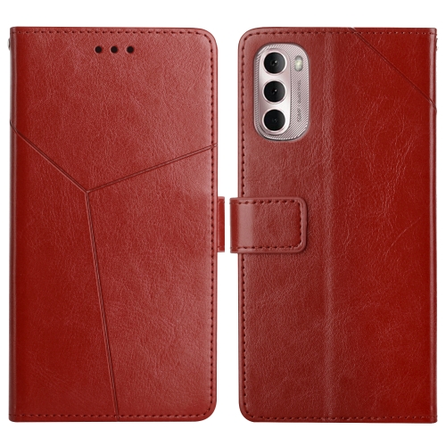 

For Motorola Moto G Stylus 5G 2022 Y Stitching Horizontal Flip Leather Phone Case(Brown)