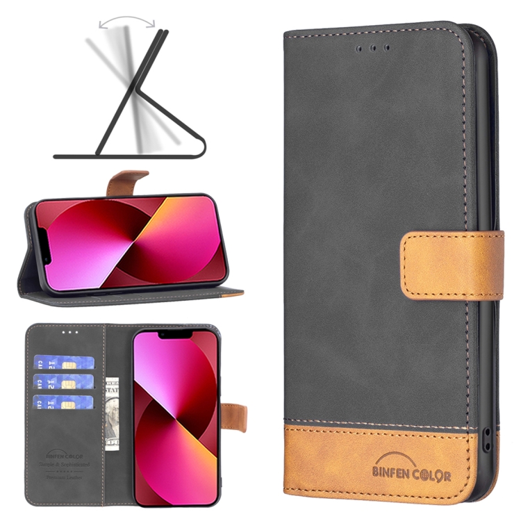 

BF11 Color Matching Skin Feel Leather Phone Case For iPhone 8 Plus / 7 Plus(Black)
