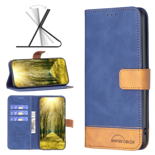 

For OPPO A36 4G / A96 4G / A76 4G / Realme 9i / K10 4G Color Matching Skin Feel Leather Phone Case(Blue)