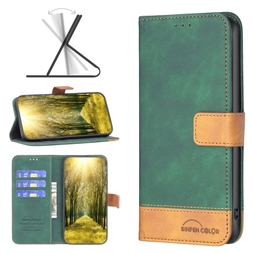 

For Samsung Galaxy A51 4G BF11 Color Matching Skin Feel Leather Phone Case(Green)