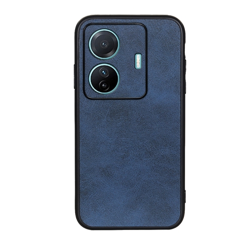 

For vivo S15e Accurate Hole Two-color Calf Texture PU Phone Case(Blue)