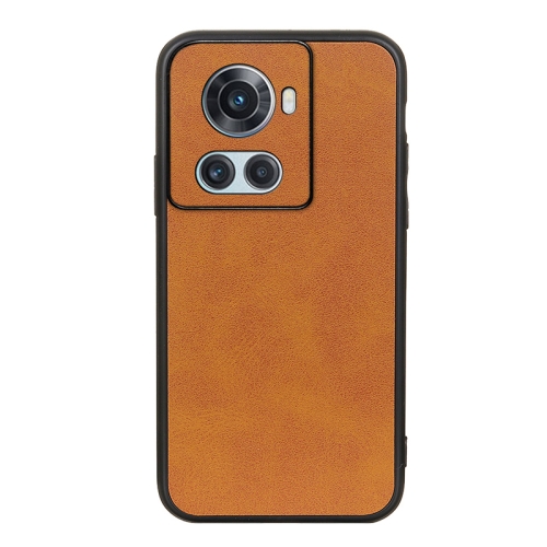 

For OnePlus Ace Accurate Hole Two-color Calf Texture PU Phone Case(Brown)