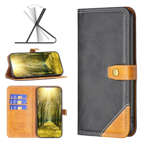 

Color Matching Double Sewing Thread Leather Case For iPhone XS Max(Black)