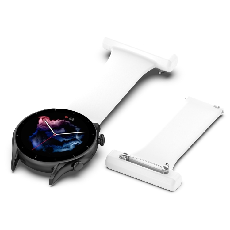 

22mm Silicone Nurse Brooch Watch Band(White)