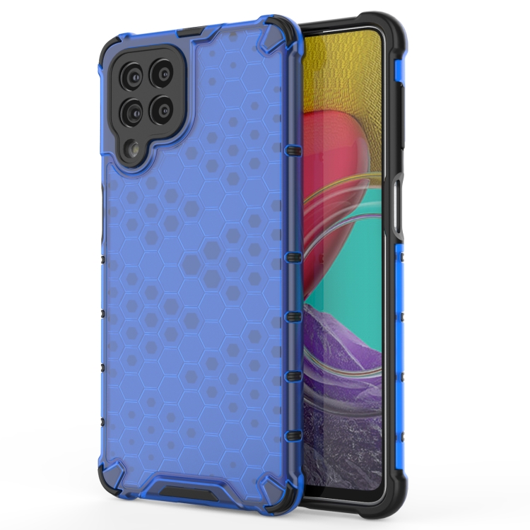 

For Samsung Galaxy M53 5G Shockproof Honeycomb PC + TPU Phone Case(Blue)
