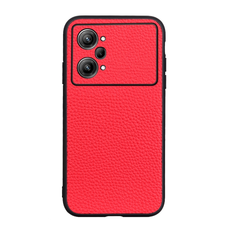 

For OPPO K10 Pro 5G Accurate Hole Genuine Leather Phone Case(Red)