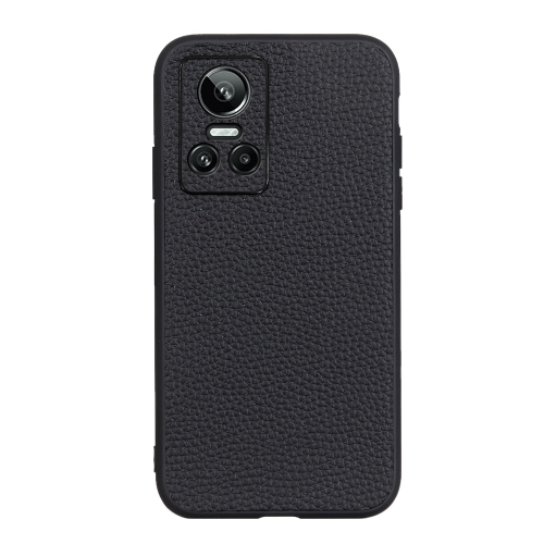 

For OPPO Realme GT Neo 3 Accurate Hole Genuine Leather Phone Case(Black)