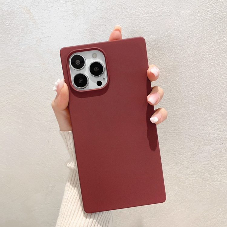 

Square Skin Feel TPU Phone Case For iPhone 13(Wine Red)