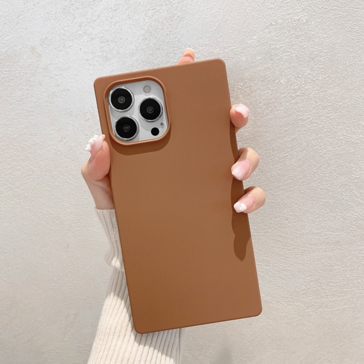 

Square Skin Feel TPU Phone Case For iPhone 12 / 12 Pro(Caramel)