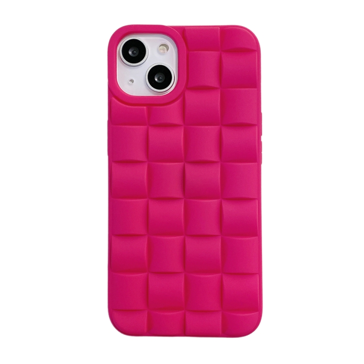 

For iPhone 13 Weave Texture TPU Phone Case(Rose Red)