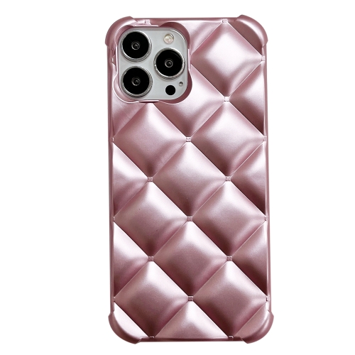 

For iPhone 13 Pro Max Elegant Rhombic Texture TPU Phone Case (Pink)