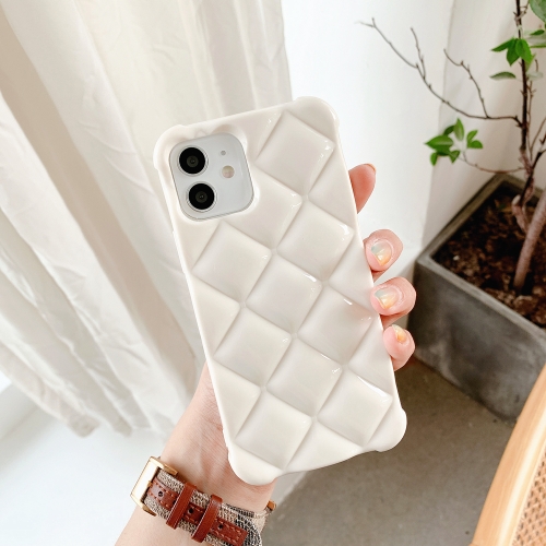 

Candy Color Elegant Rhombic Texture TPU Phone Case For iPhone 11 Pro(White)