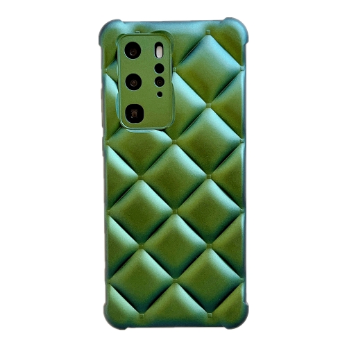 

For Huawei P40 Pro Rhombic Texture Chameleon TPU Phone Case(Green)