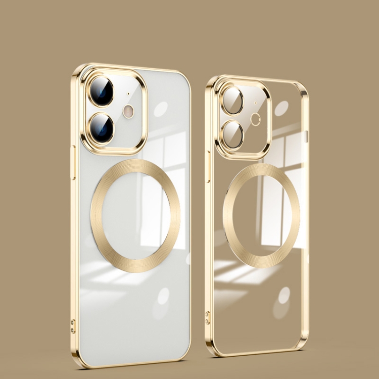 

For iPhone 12 MagSafe Magnetic Electroplated Phone Case(Gold)