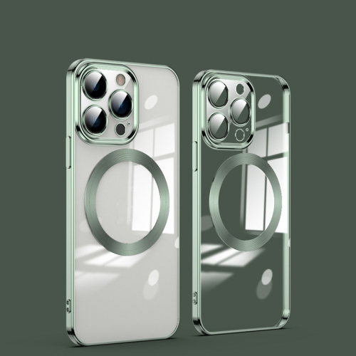 

For iPhone 12 Pro Max MagSafe Magnetic Electroplated Phone Case(Dark Green)