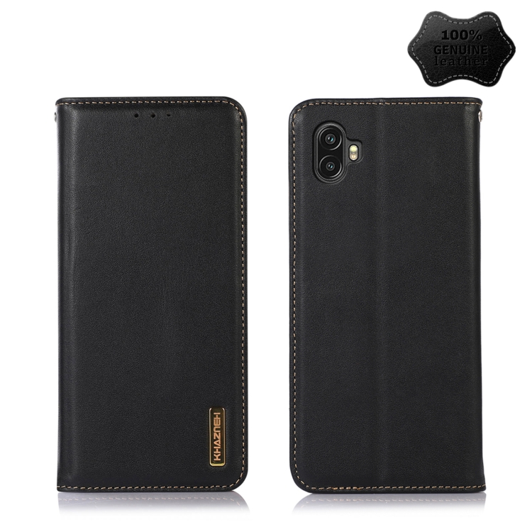 

For Samsung Galaxy Xcover Pro 2 KHAZNEH Nappa Top Layer Cowhide Leather Phone Case(Black)