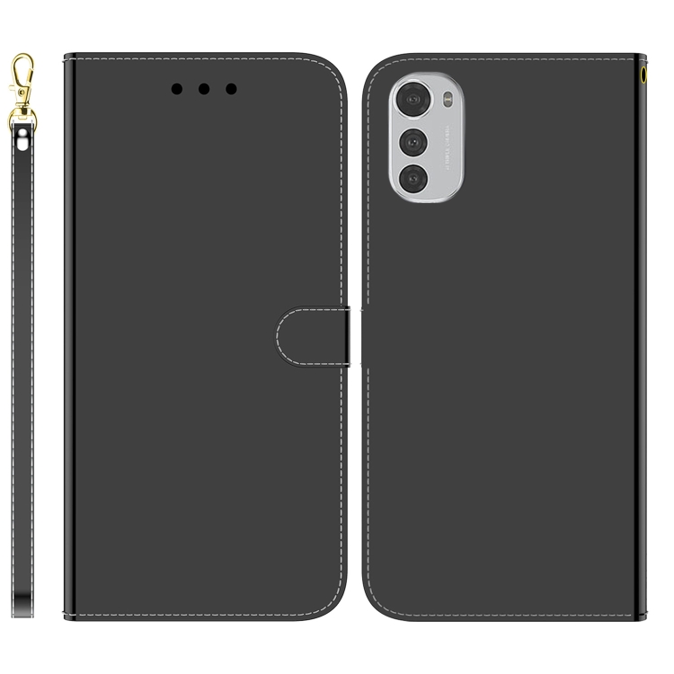 

For Motorola Moto E32 Imitated Mirror Surface Leather Phone Case(Black)