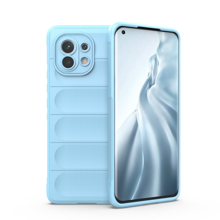 

For Xiaomi Mi 11 Magic Shield TPU + Flannel Phone Case(Light Blue)