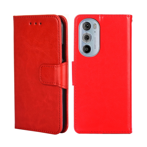 

For Motorola Edge+ 2022/Edge 30 Pro Crystal Texture Leather Phone Case(Red)