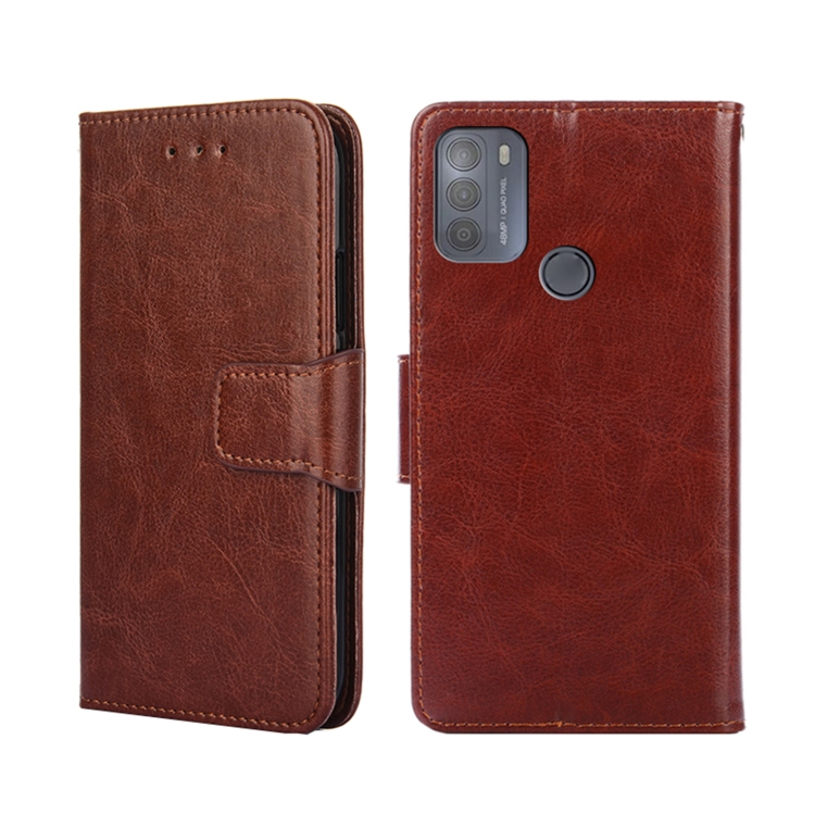 

For Motorola Moto G50 Crystal Texture Leather Phone Case(Brown)