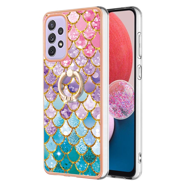 

For Samsung Galaxy A23 Electroplating IMD TPU Phone Case with Ring(Colorful Scales)