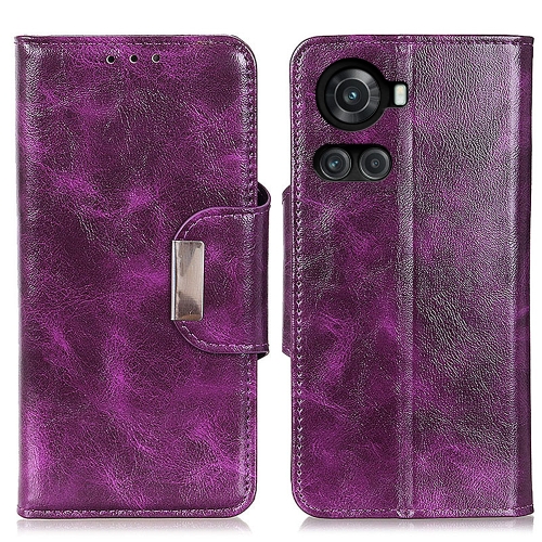 

For OnePlus Ace / 10R Crazy Horse Texture Magnetic Flip Leather Phone Case(Purple)