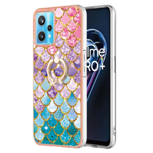 

For OPPO Realme 9 Pro 5G Electroplating IMD TPU Phone Case with Ring(Colorful Scales)