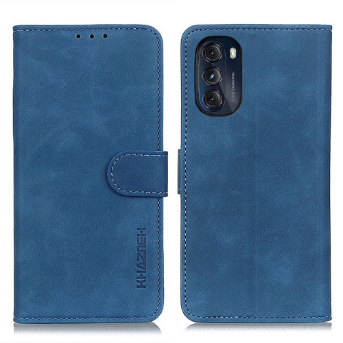 

For Motorola Moto G 5G 2022 KHAZNEH Retro Texture Horizontal Flip Leather Phone Case(Blue)