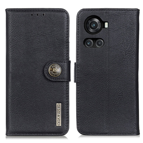 

For OnePlus ACE/10R KHAZNEH Cowhide Texture Leather Phone Case(Black)